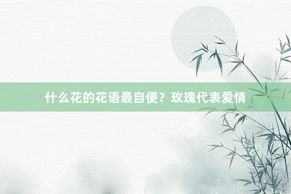 什么花的花语最自便？玫瑰代表爱情